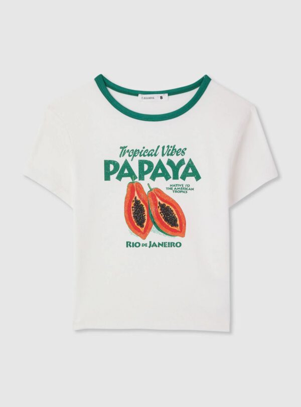 Papaya White T-Shirt