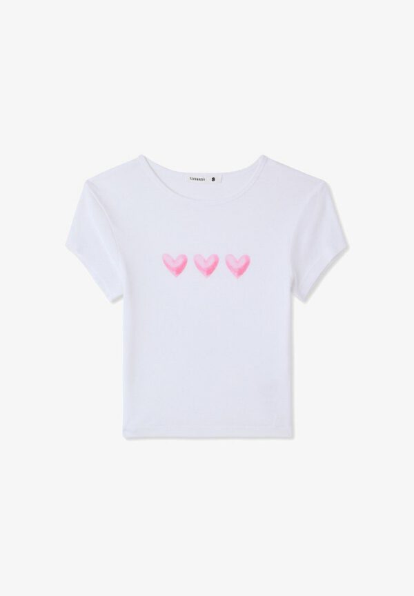Triple Hearts White T-Shirt