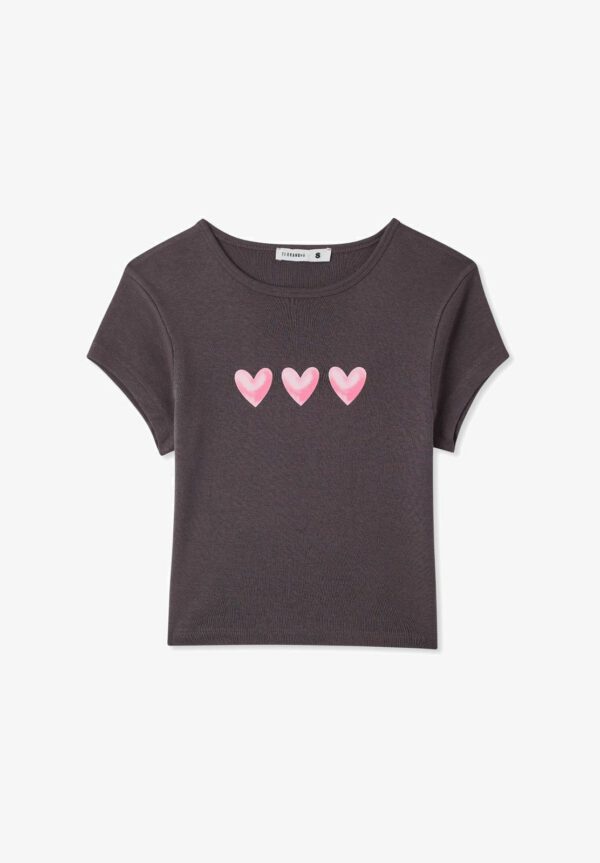 Triple Hearts Charcoal T-Shirt
