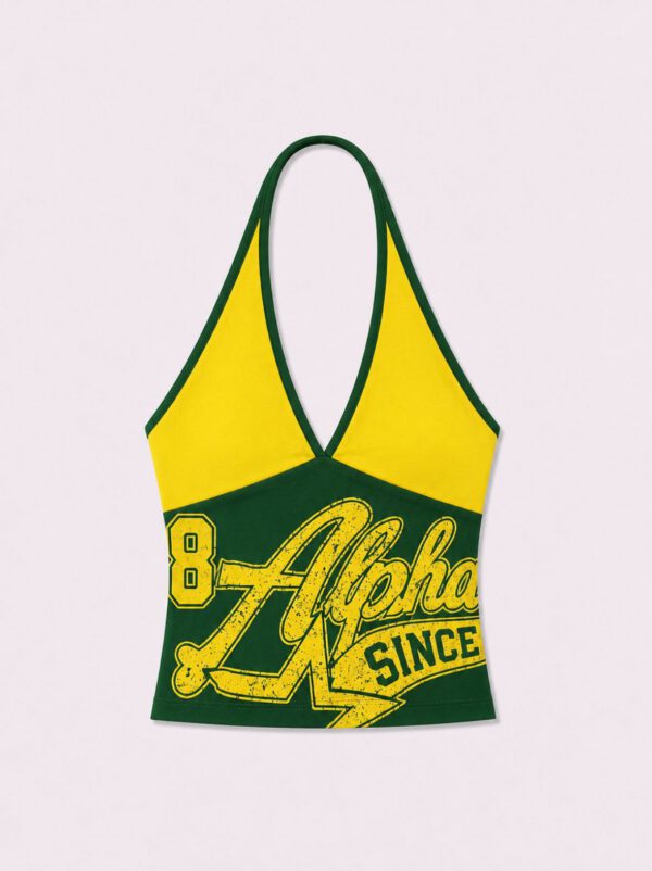 B Alpha Green Halter Top